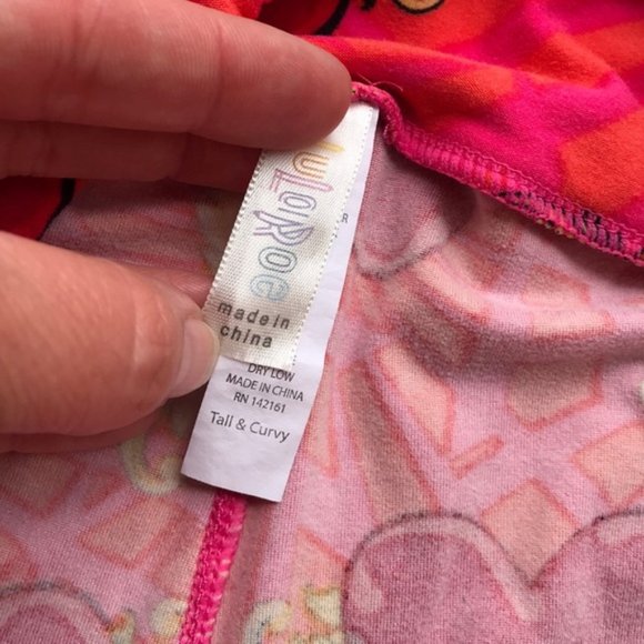 TC Valentine Hearts Pink Orange Leggings Soft & Cozy EUC - Picture 3 of 3